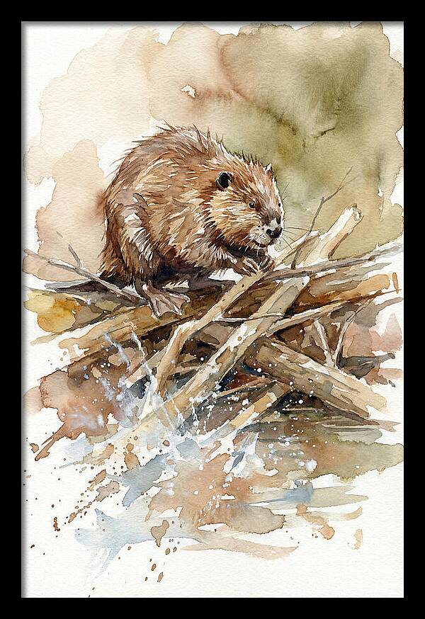Beaver On A Dam
