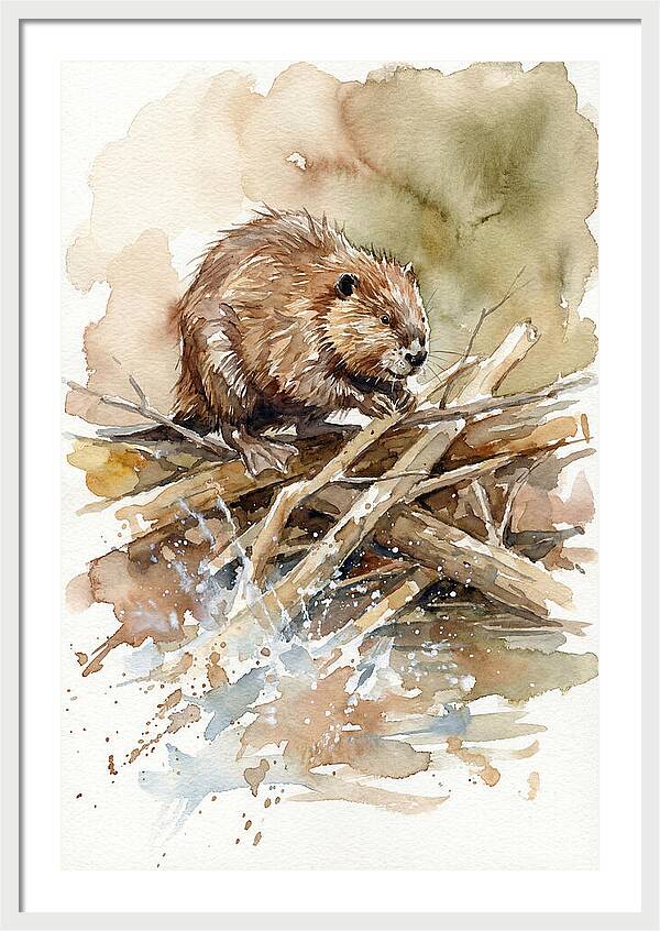 Beaver On A Dam
