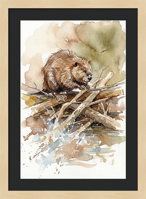 Beaver On A Dam