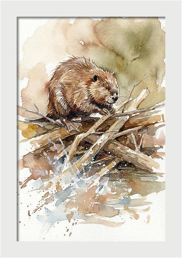 Beaver On A Dam
