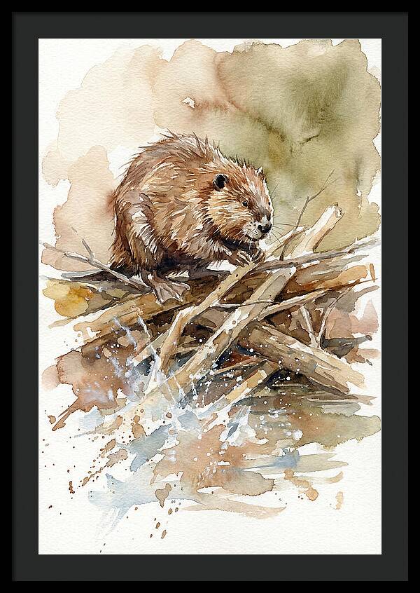 Beaver On A Dam