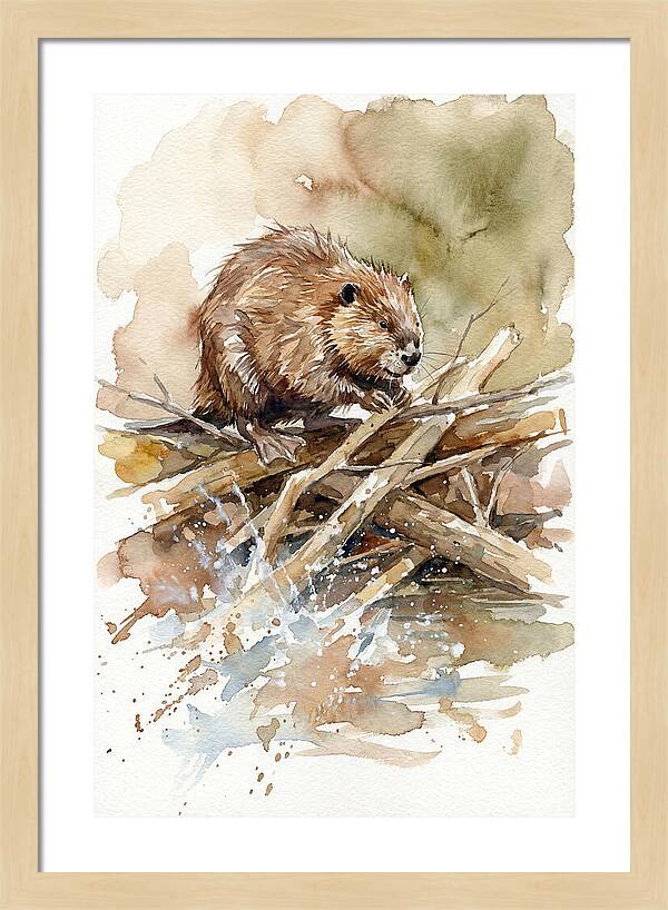 Beaver On A Dam