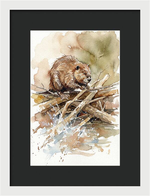 Beaver On A Dam
