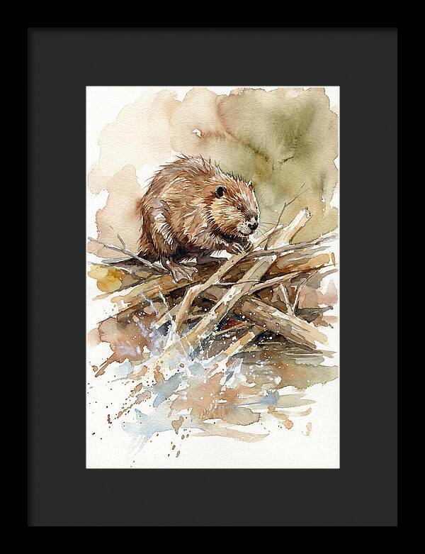 Beaver On A Dam