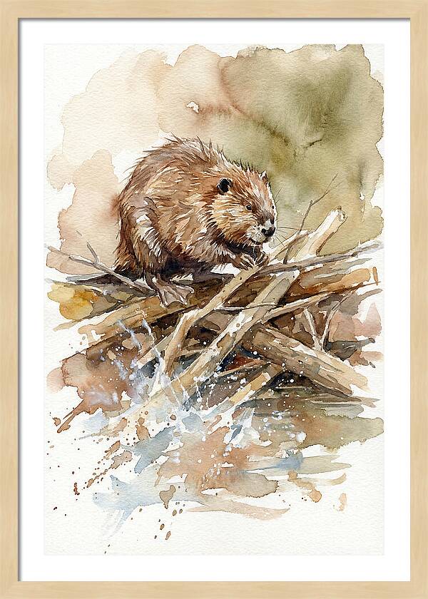 Beaver On A Dam
