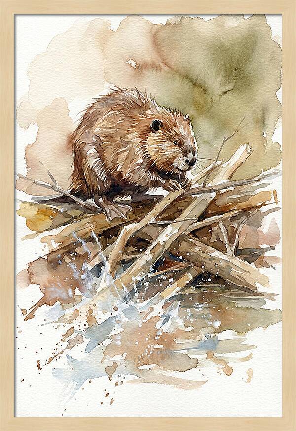 Beaver On A Dam