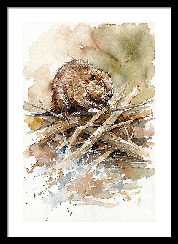 Beaver On A Dam