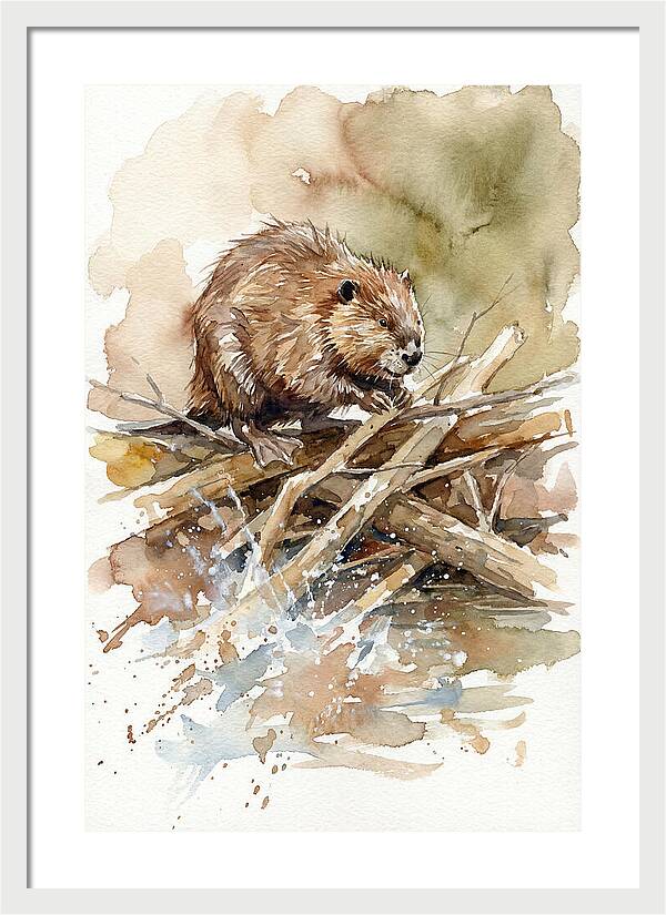Beaver On A Dam
