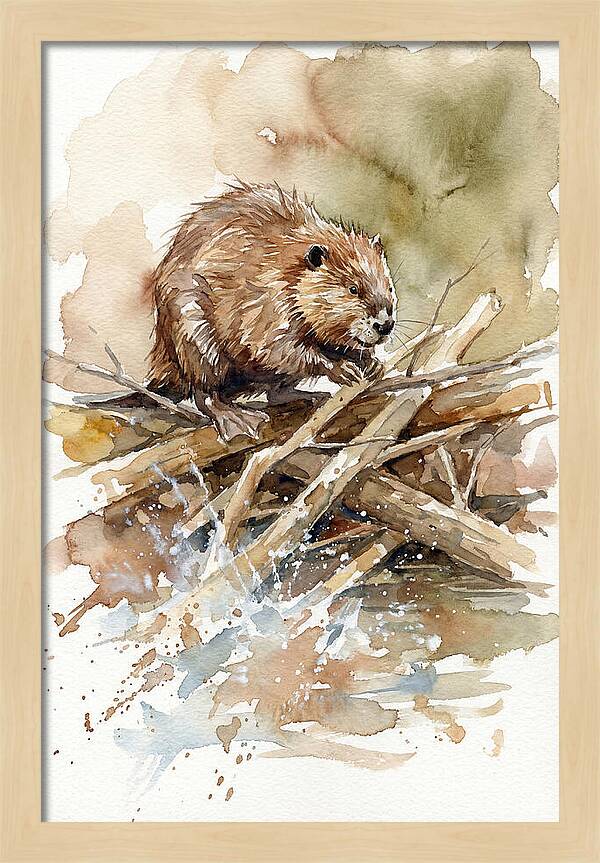 Beaver On A Dam