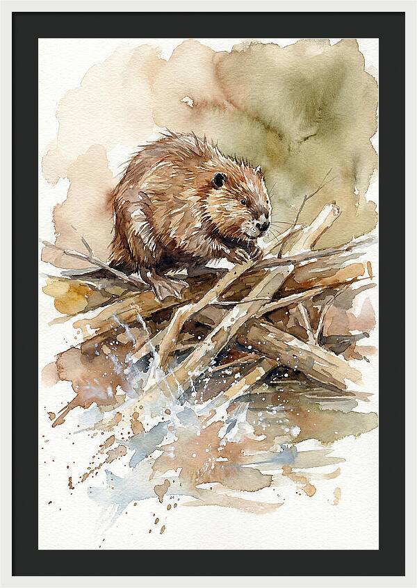 Beaver On A Dam
