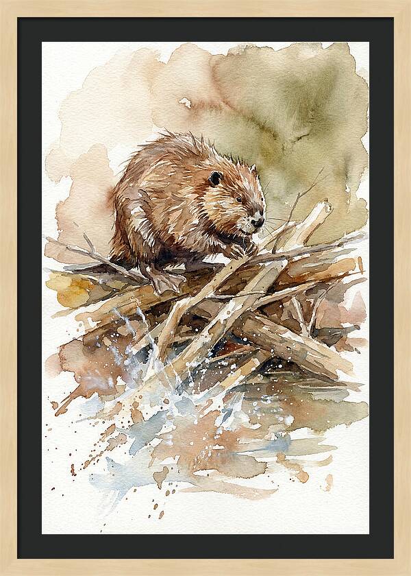 Beaver On A Dam