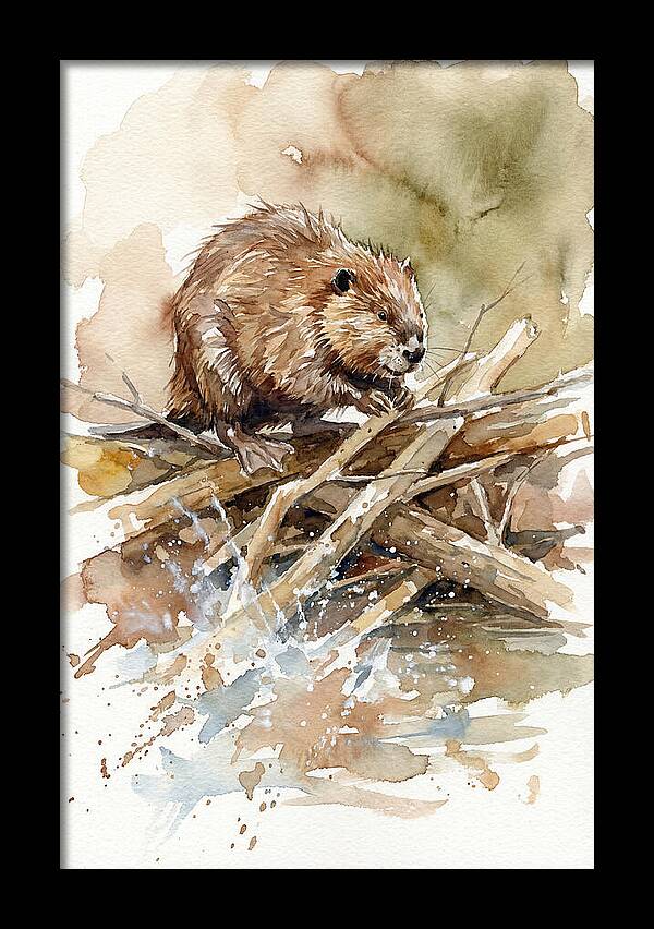 Beaver On A Dam