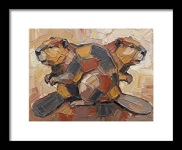 Beavers In Abstract Harmony
