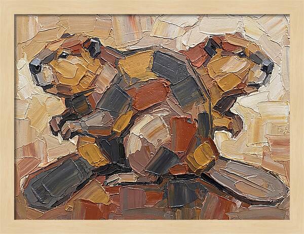 Beavers In Abstract Harmony