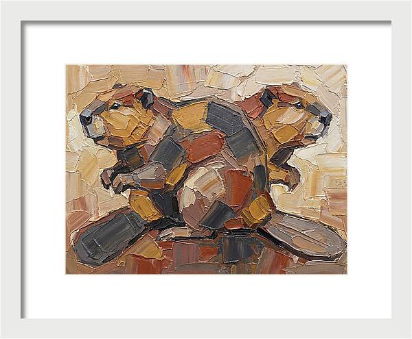 Beavers In Abstract Harmony