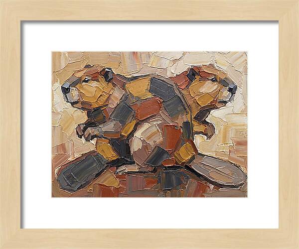 Beavers In Abstract Harmony