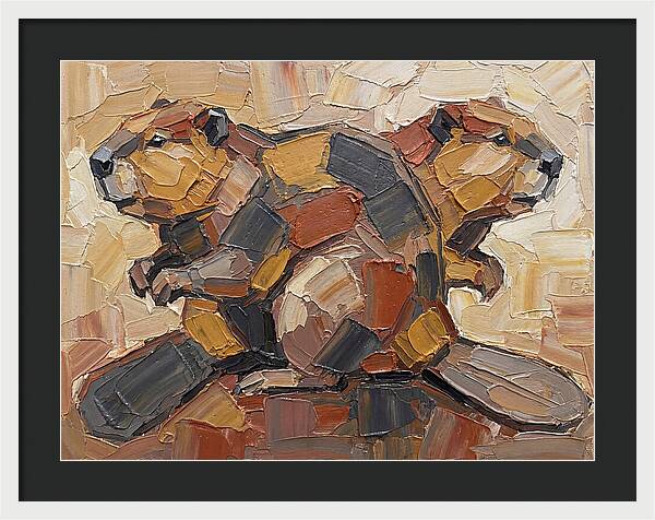 Beavers In Abstract Harmony
