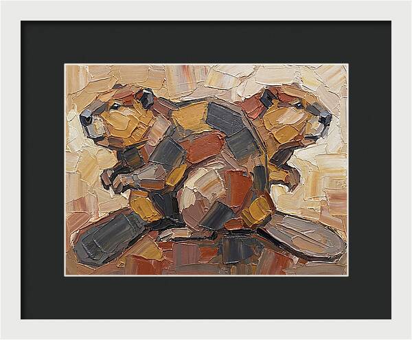 Beavers In Abstract Harmony