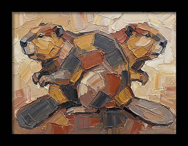 Beavers In Abstract Harmony