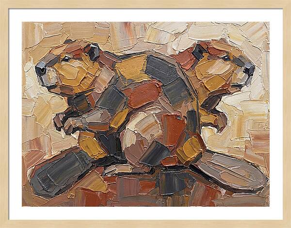 Beavers In Abstract Harmony