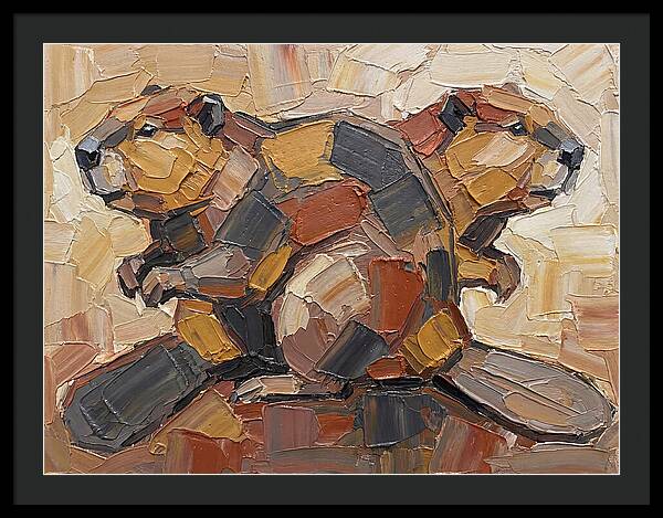 Beavers In Abstract Harmony