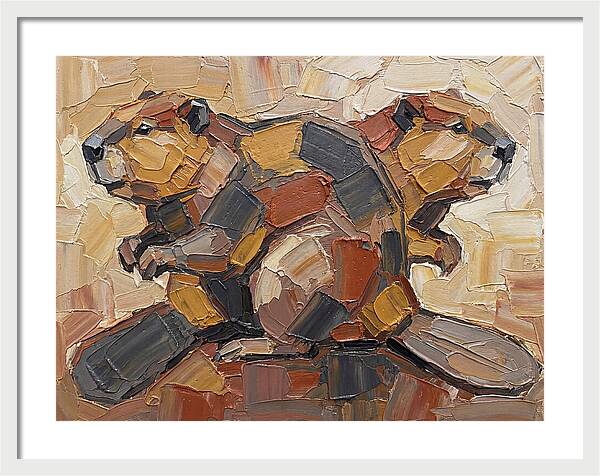 Beavers In Abstract Harmony