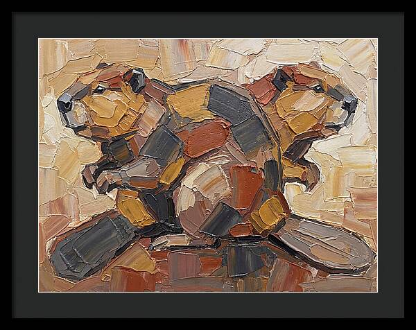 Beavers In Abstract Harmony