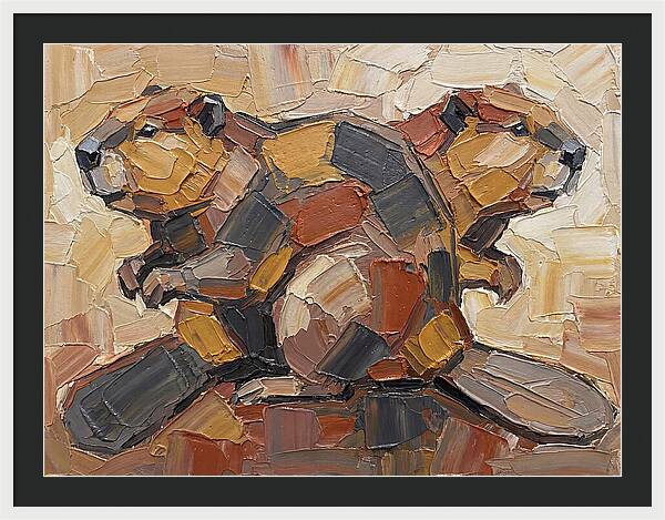 Beavers In Abstract Harmony