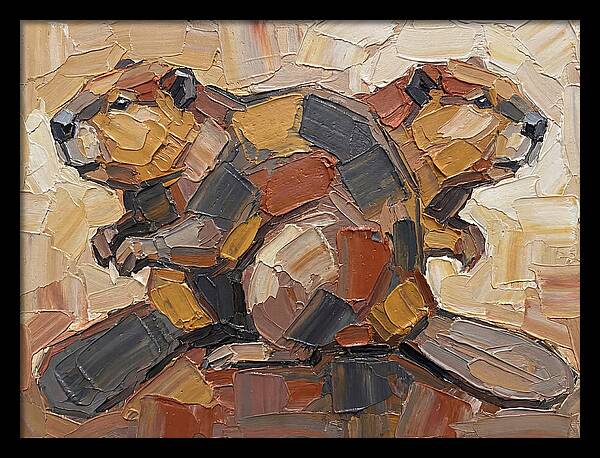 Beavers In Abstract Harmony