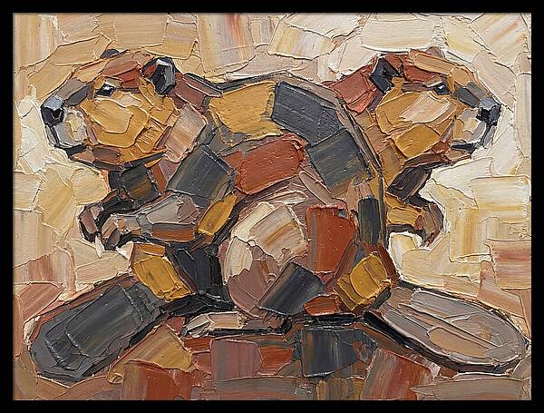 Beavers In Abstract Harmony
