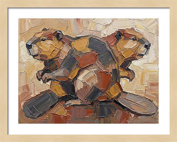 Beavers In Abstract Harmony