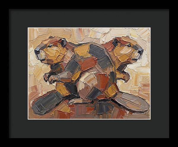Beavers In Abstract Harmony