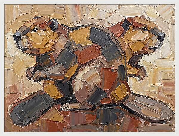Beavers In Abstract Harmony