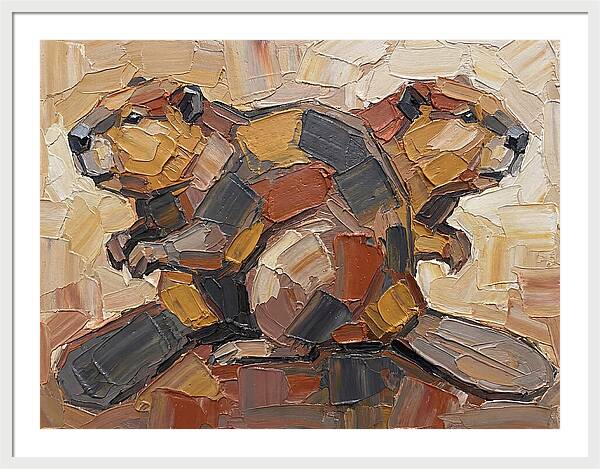 Beavers In Abstract Harmony
