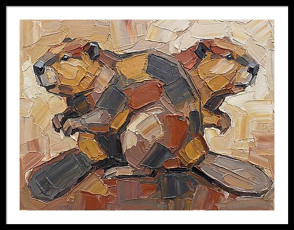 Beavers In Abstract Harmony