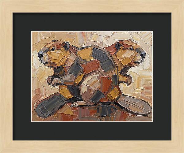 Beavers In Abstract Harmony