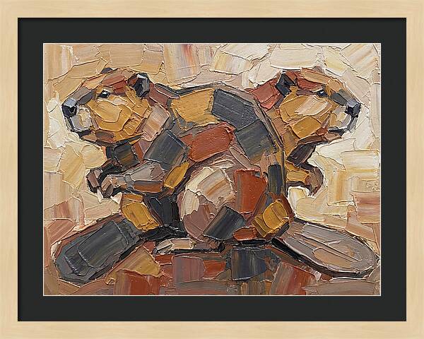 Beavers In Abstract Harmony