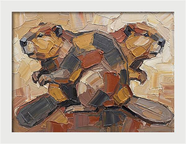Beavers In Abstract Harmony