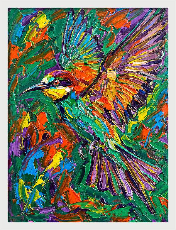 Bee Eater In Vibrant Flight