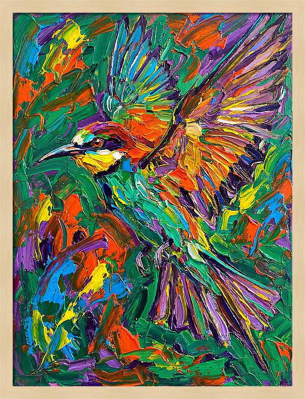 Bee Eater In Vibrant Flight