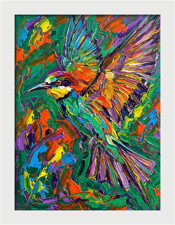 Bee Eater In Vibrant Flight