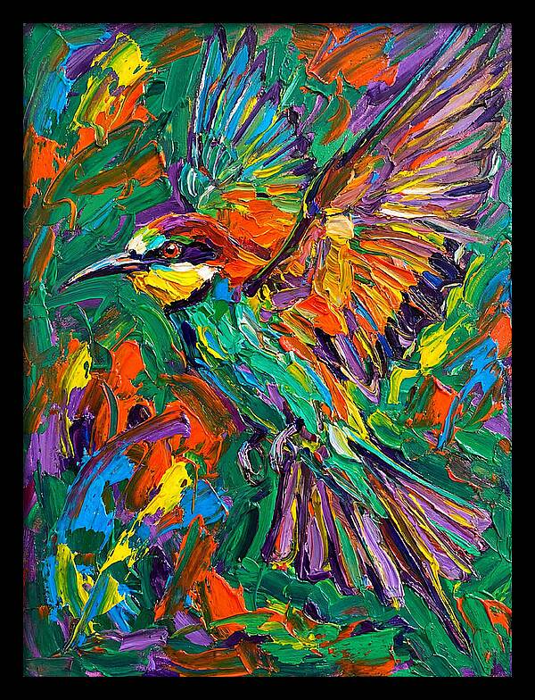 Bee Eater In Vibrant Flight