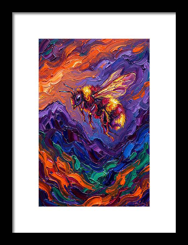 Bee In Vibrant Flight