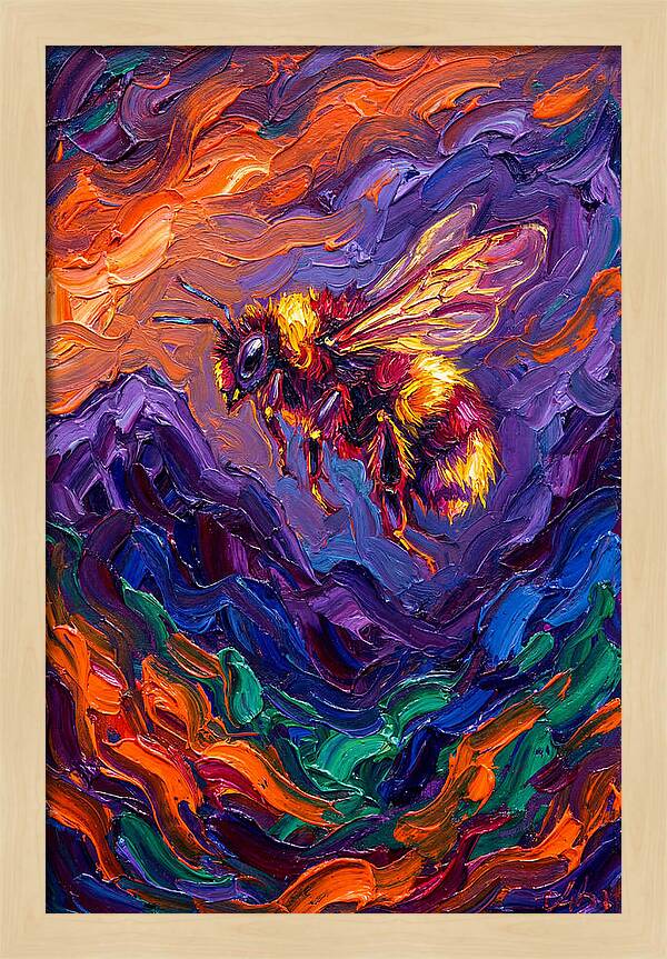 Bee In Vibrant Flight
