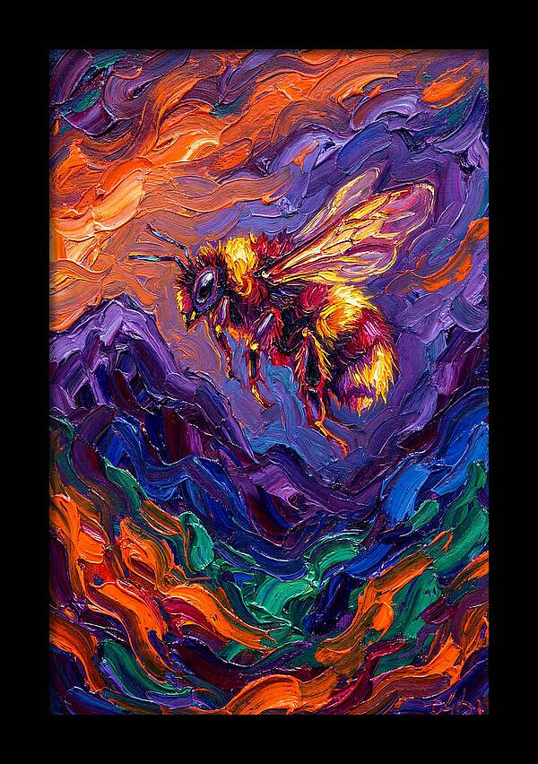 Bee In Vibrant Flight