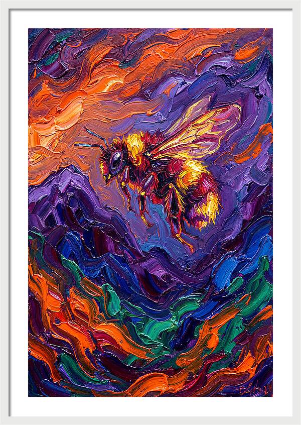 Bee In Vibrant Flight