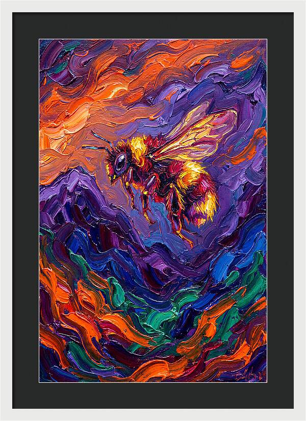 Bee In Vibrant Flight
