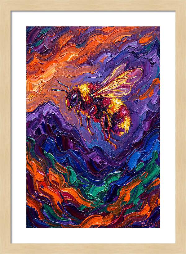 Bee In Vibrant Flight