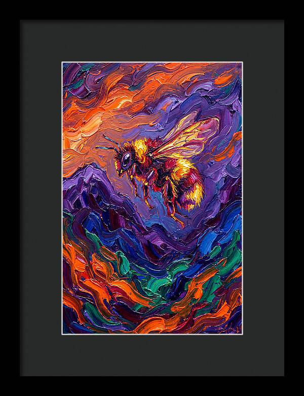 Bee In Vibrant Flight