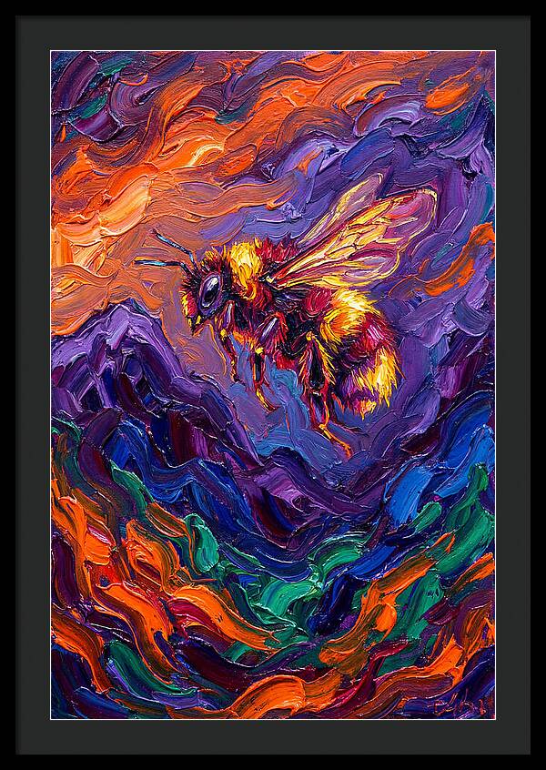 Bee In Vibrant Flight